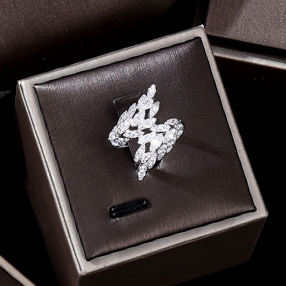 3A Zircon Jewelry Micro Set Full Crystal Necklace And Earrings 4 Piece Set For Weddings And Banquets