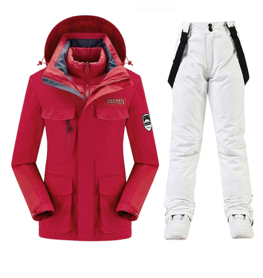 Womens 3-in-1 Outdoor Softshell Jacket Two-Piece Set
