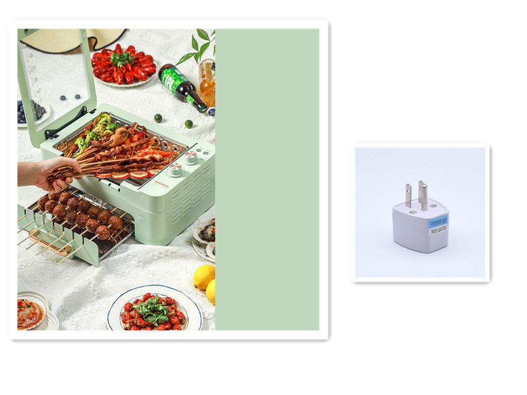 Barbecue Skewer Automatic Rotation Of Household Double-layer Smokeless