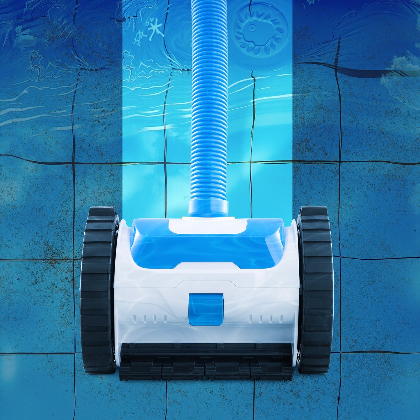 Suction Pool Cleaner, Automatic Pool Vacuum Cleaner, Suction Side Automatic Pool Cleaner, Suction Vacuum Pool Sweeper With 2 Wheels, For In-ground Pool And Above-Ground Pool Up To 20 X 40 Ft