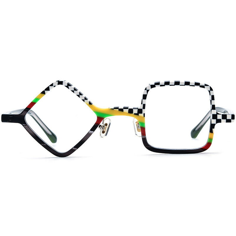 Frosted Patchwork Square Plate Glasses