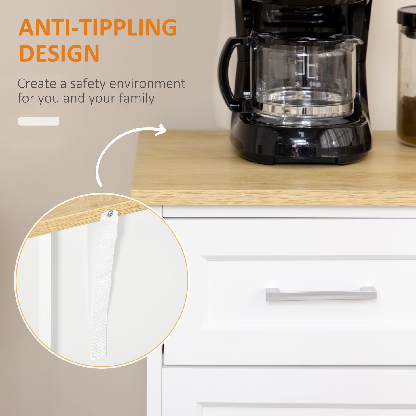 Modern Kitchen Sideboard Buffet Cabinet with Storage