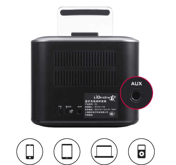 Homtime D1 Bluetooth Speaker Multifunctional Alarm Clock Audio Home Radio Creative Hotel Same Paragraph