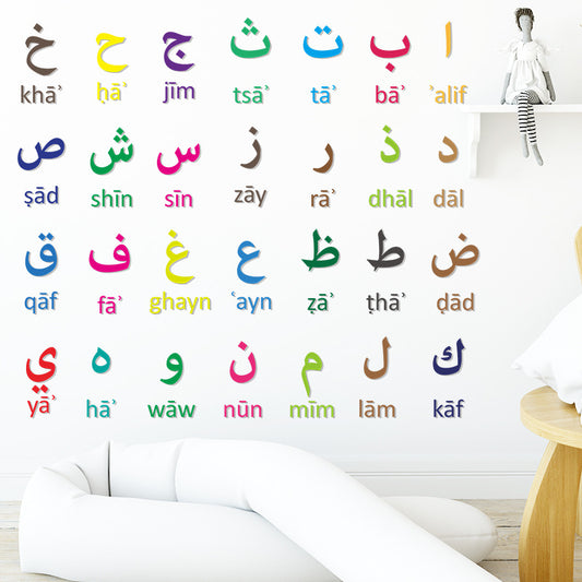 Color Arabic Digital Kindergarten Children's Room Home Wall Decorative Wall Sticker