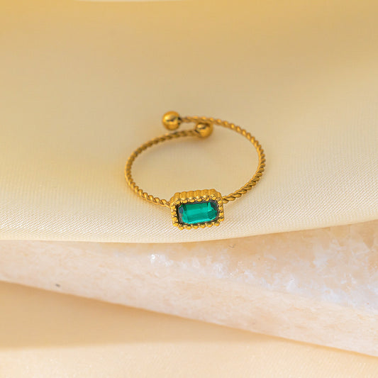 Women's Retro Style Green Zircon Necklace Bracelet