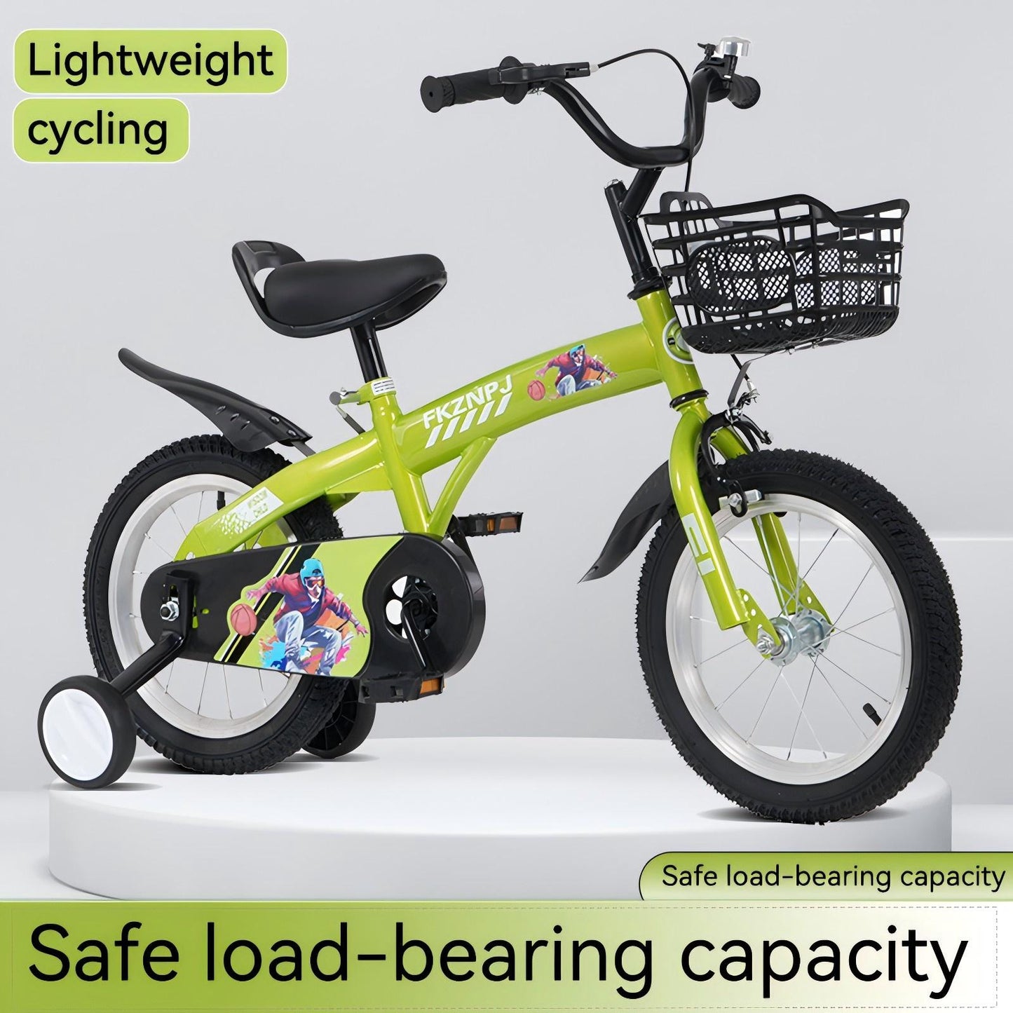 FKZNPJ 18 Inch Sporty Kids Bike With Training Wheels And Stand Adjustable Saddle Suitable For Boys And Girls Aged 5-10 Years Tall Height 45-57 Inches Available In A Variety Of Colors