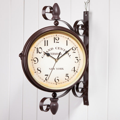 Classical European Style Creative Fashion Double-sided Wall Clock