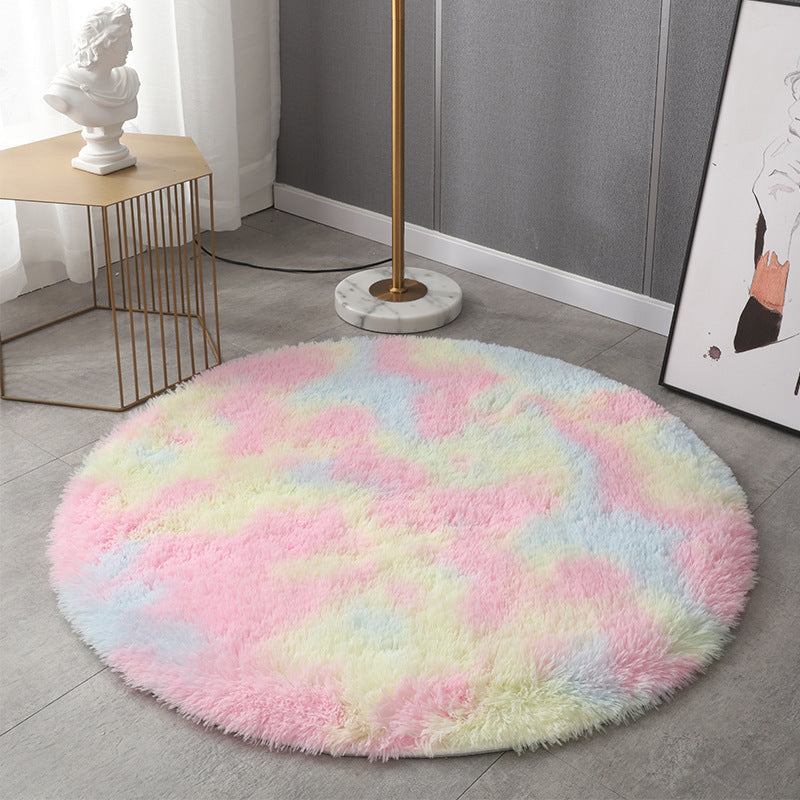 Round Carpet Tie-dye Living Room Coffee Table Bedroom Bedside Mats