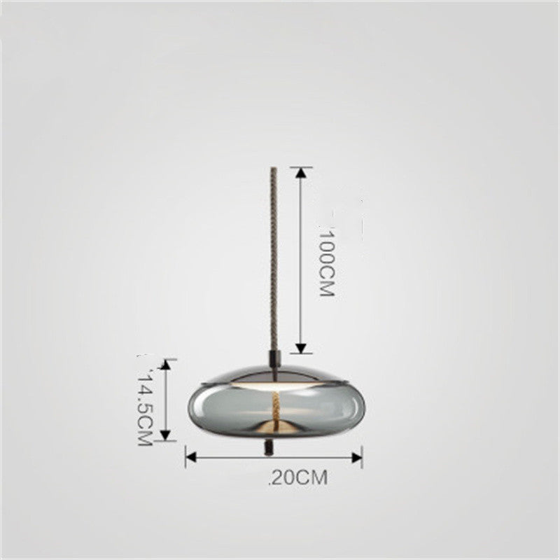 Modern Minimalist Living Room Bar Creative Single Head Glass Chandelier