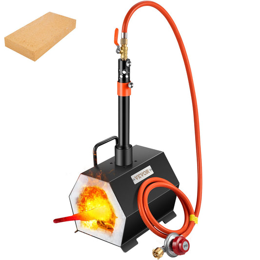 Gas Schmiedeofen Sechseck, 250 X 215 X 190 Mm Gas Schmiede Mit Brenner, Gold, Messing, Bronze, Magnesium, Aluminium, Zinn Und Edelstahl, Gas Propan Forge Schmiedeofen 2 M Gasschlauch