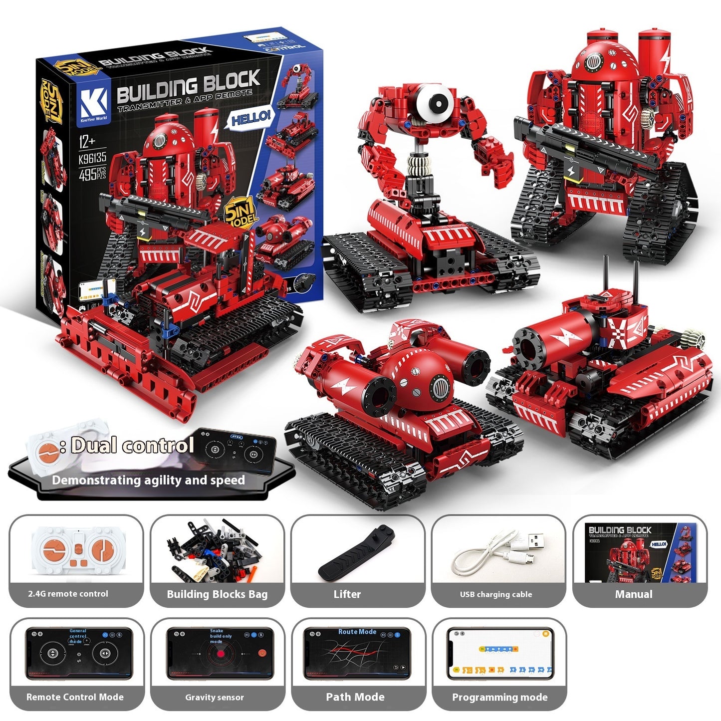 Programming Robot Electric Building Blocks Remote Control Car Toys