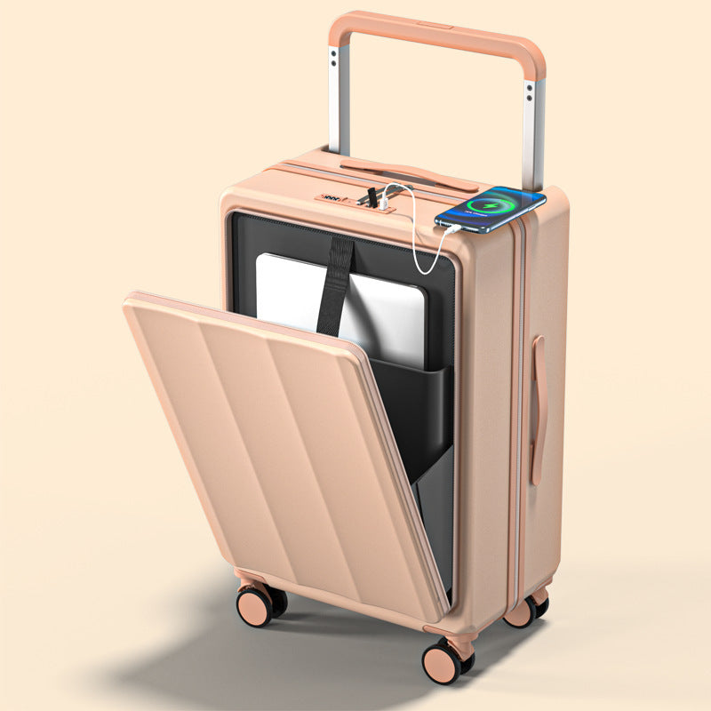 Front Cover Width Draw-bar Luggage Men And Women 20-inch Multifunctional