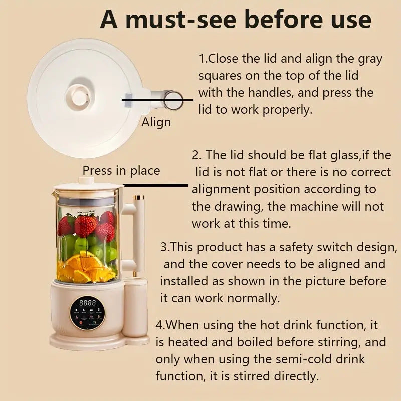 Household Automatic Filter-free Soybean Milk Machine Multi-function