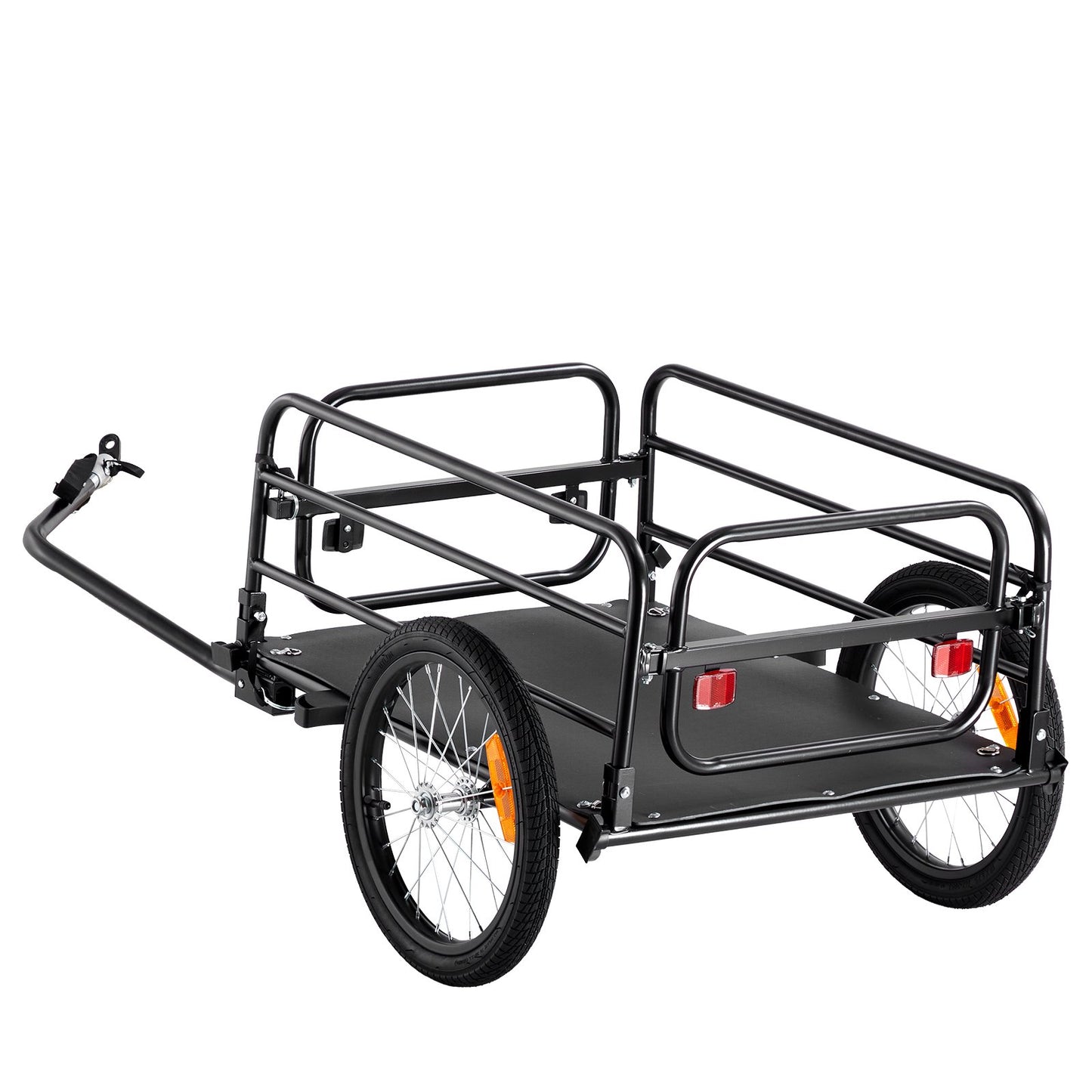 VEVOR Bike Cargo Trailer, 160 Lbs Load Capacity, Heavy-Duty Bicycle Wagon Cart, Foldable Compact Storage & Quick Release With Universal Hitch, Safe Reflectors,