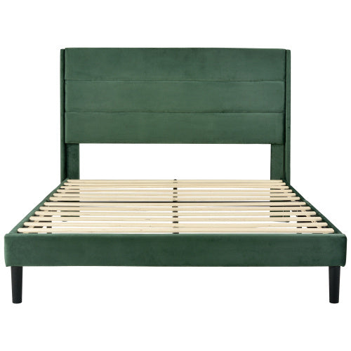 Linen Bed Frame With Slatted Frame