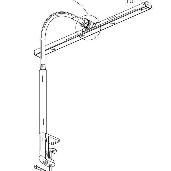 LED Table Lamp With Clamp Office Work Computer USB Double Head Desk Eye Protection