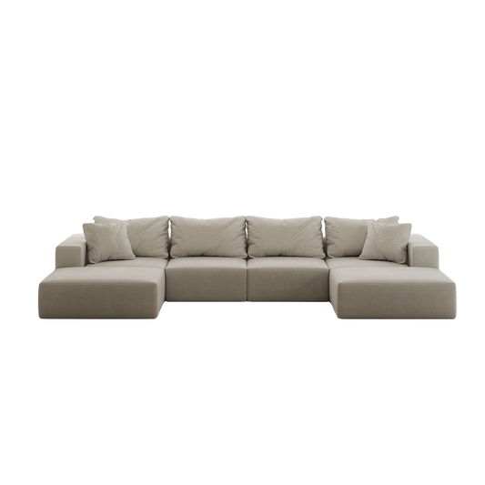 Oversized Sponge Cloud Sofa,Modern Upholstered Sectional Sofa Couch Set,Modular 162  L Shaped Sectional Living Room Sofa Set With 6 Pillows,Free Combination Sofa Couch For Living Room,Bedroom
