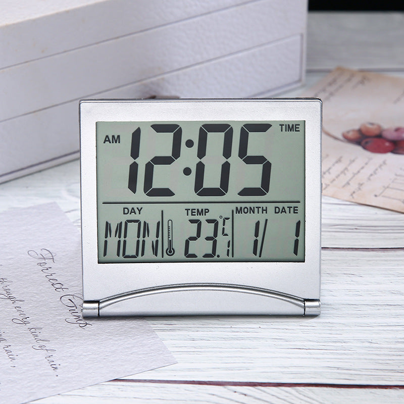 Cross-border Wholesale Creative Simple Travel Folding Word Electronic Alarm Clock