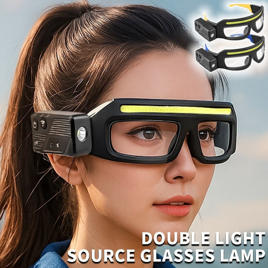 Multi-functional Glasses Light Light With Type-C Charging, Warning Headlamp, Compact And Portable, Touch-sensitive Headlamp