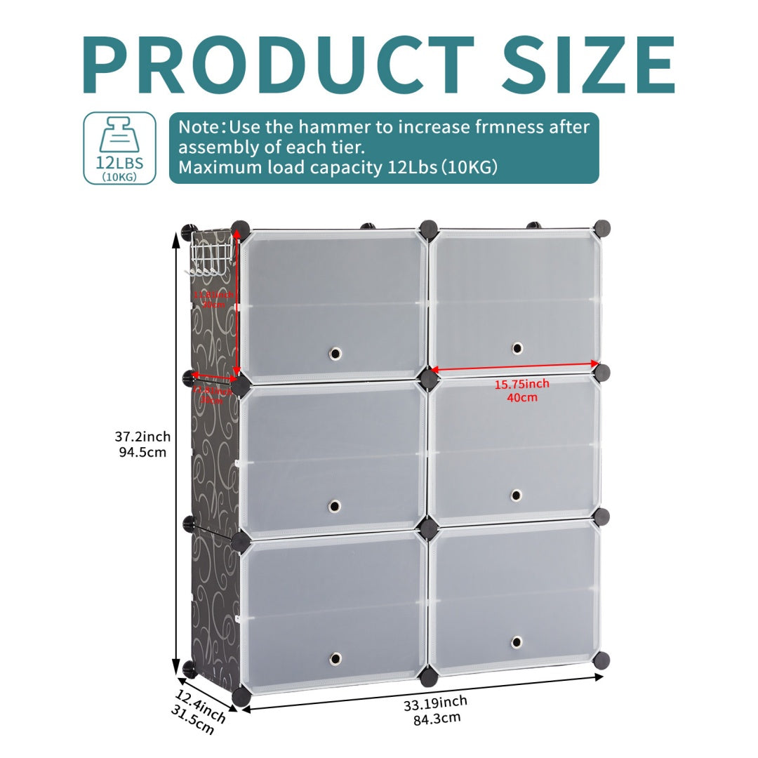 Shoe Rack Storage Cabinet, 8-layer Shoe Storage Cabinet With Door, Stackable And Detachable Shoe Storage Cabinet