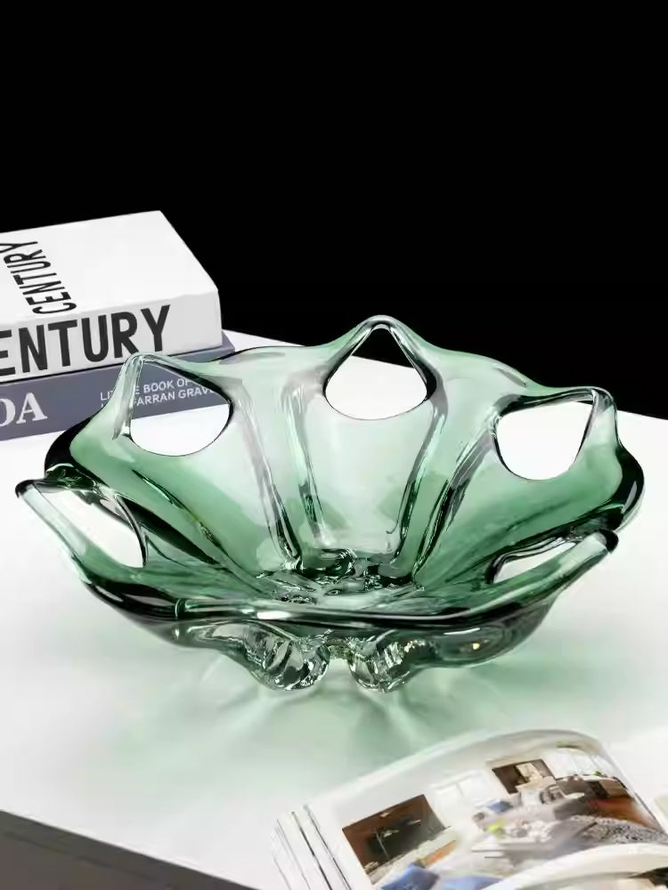 Artistic Glass Fruit Bowl For Living Room Coffee Table