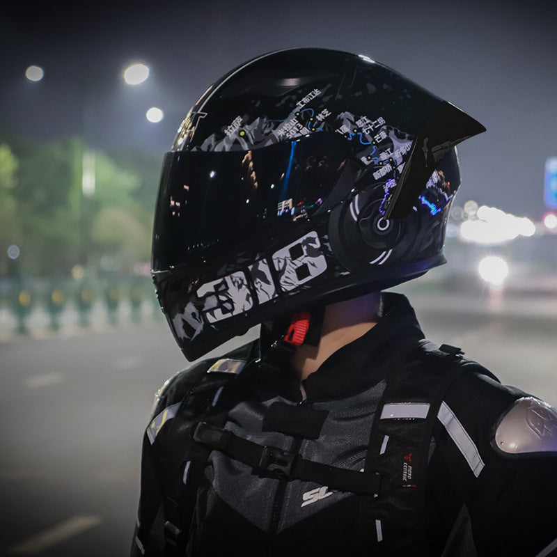 Motorcycle Helmet Mens Retro Chopper Aish Full-Cover Cool Electric Bike Safety Helmet