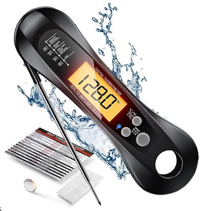 Termómetro para barbacoa con sonda plegable y resistente al agua 