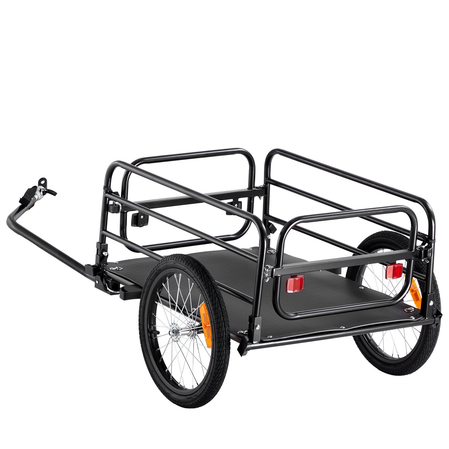 VEVOR Bike Cargo Trailer, 160 Lbs Load Capacity, Heavy-Duty Bicycle Wagon Cart, Foldable Compact Storage & Quick Release With Universal Hitch, Safe Reflectors,