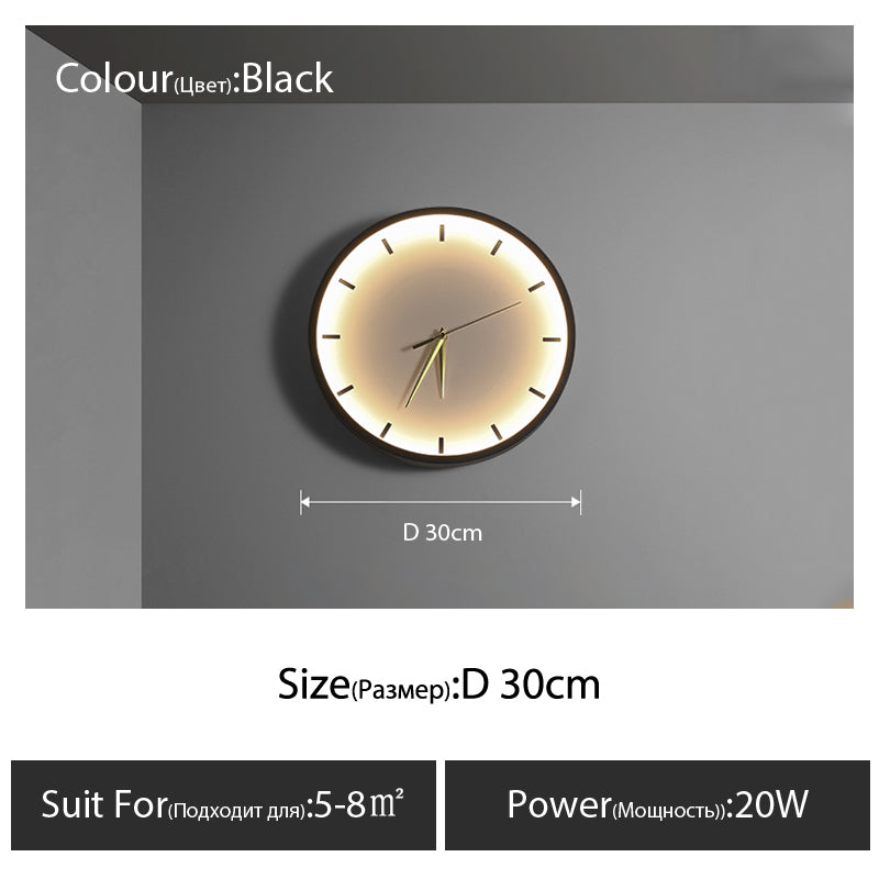 Modern Minimalist Living Room Mute Clock Wall Light